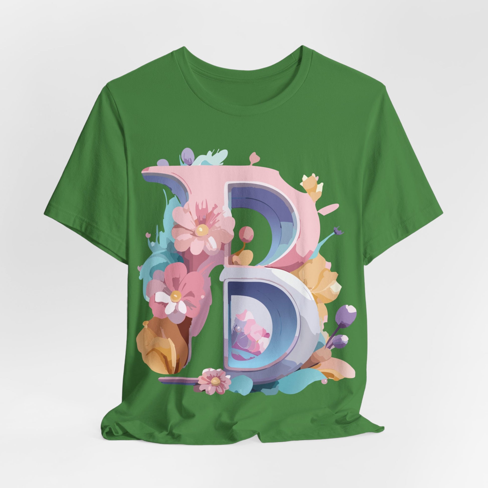Natural Cotton Tee Shirt - Letters Collection - B Printify
