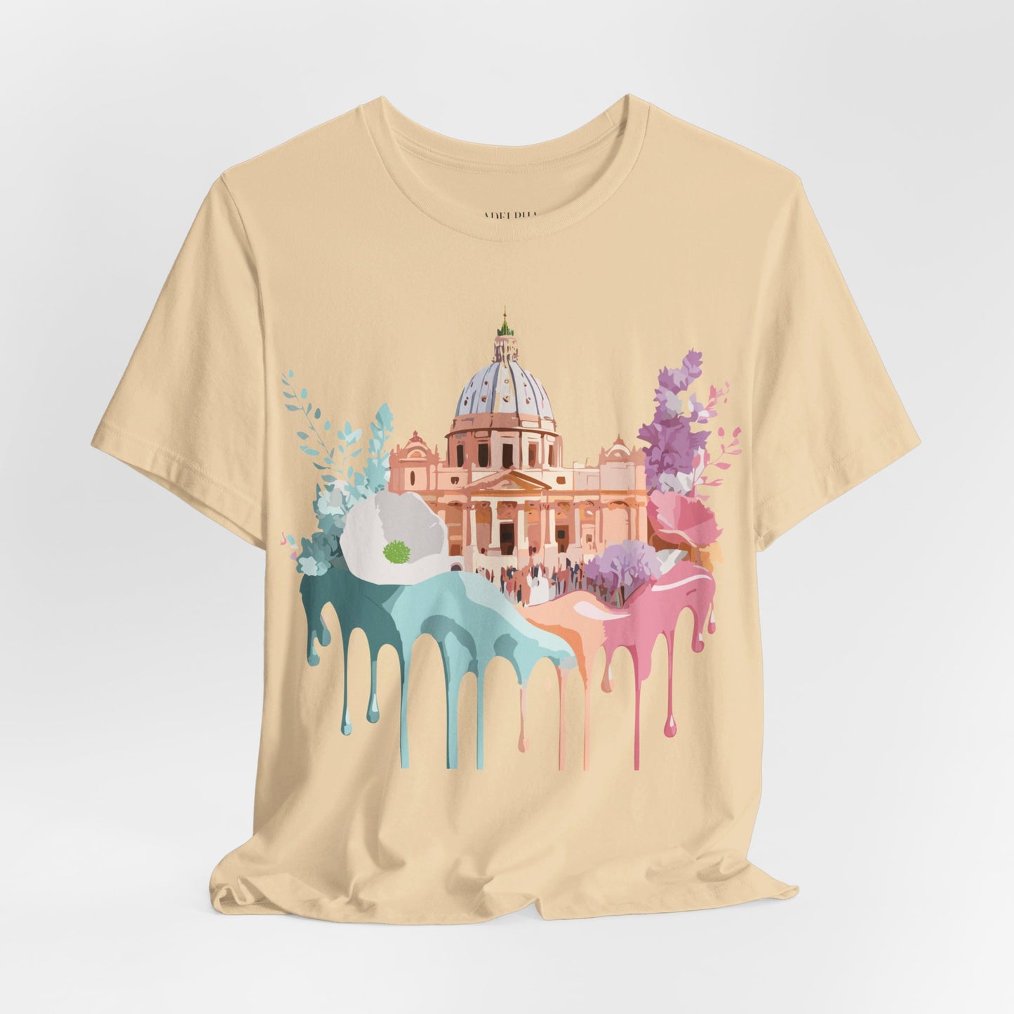 Natural Cotton Tee Shirt - Beautiful Places Collection - Rome Printify