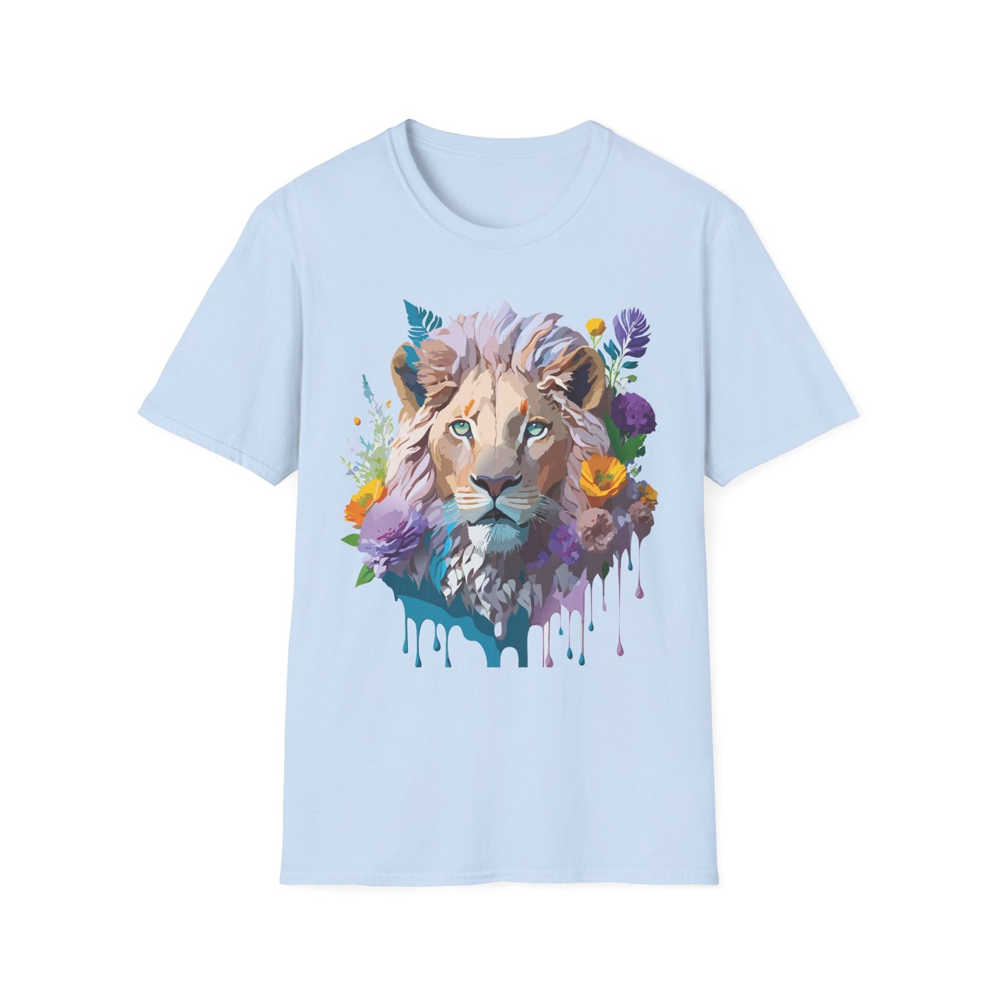 Lion Shirt, Shirt with Lion, Floral Lion Tee, Shirt with Animals
