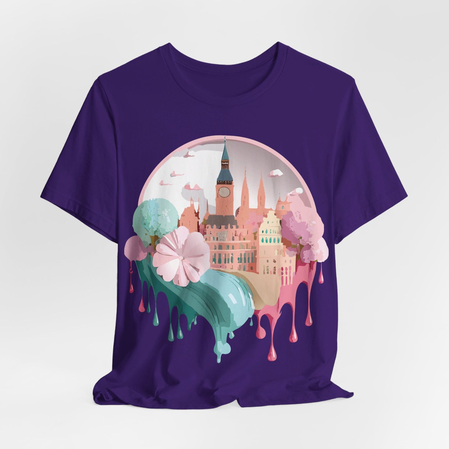 Natural Cotton Tee Shirt - Beautiful Places Collection - Prague Printify