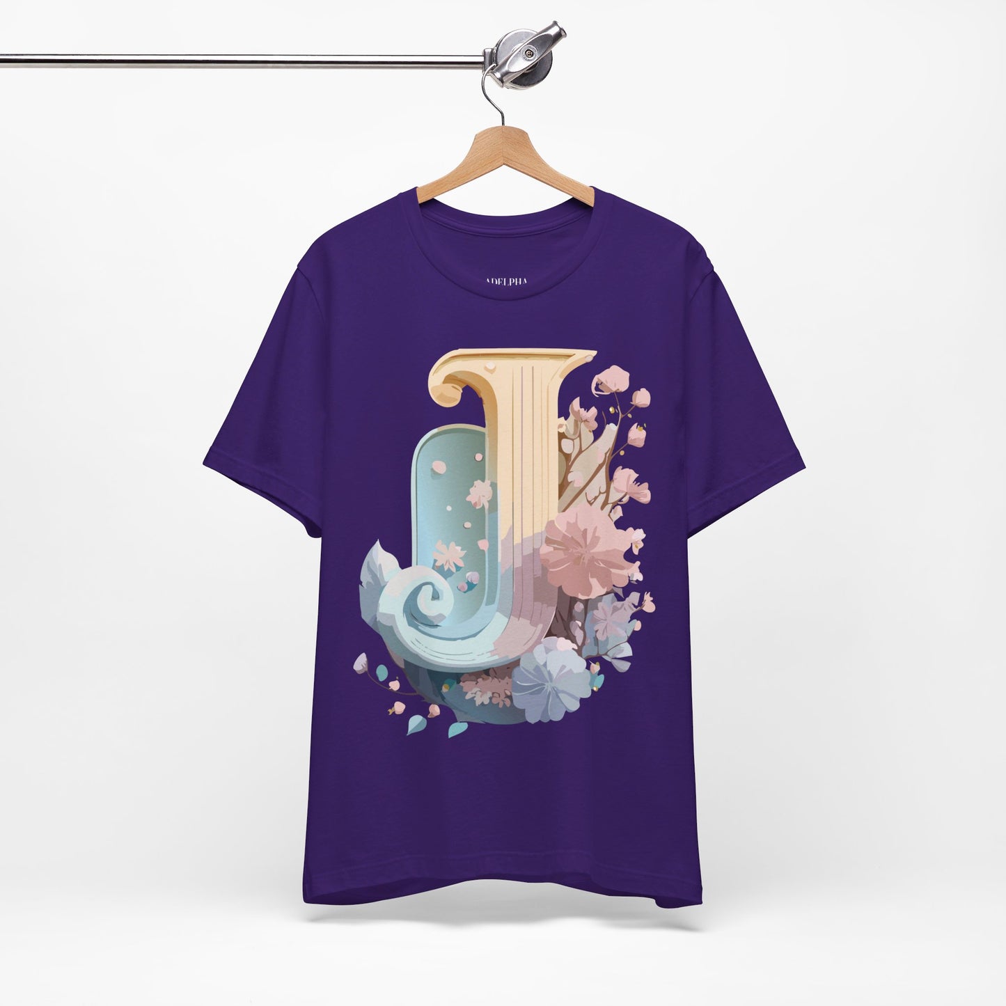 Natural Cotton Tee Shirt - Letters Collection - J Printify