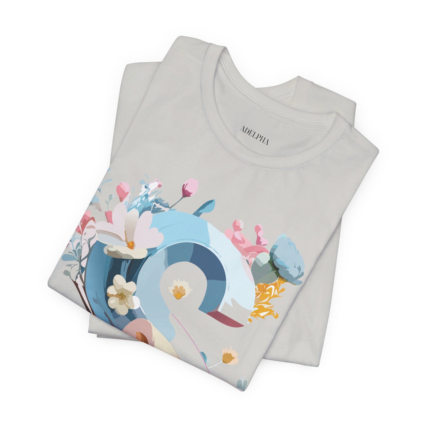Natural Cotton Tee Shirt - Letters Collection - S Printify