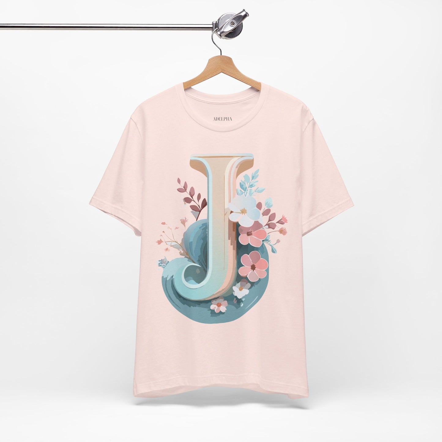 Natural Cotton Tee Shirt - Letters Collection - J Printify