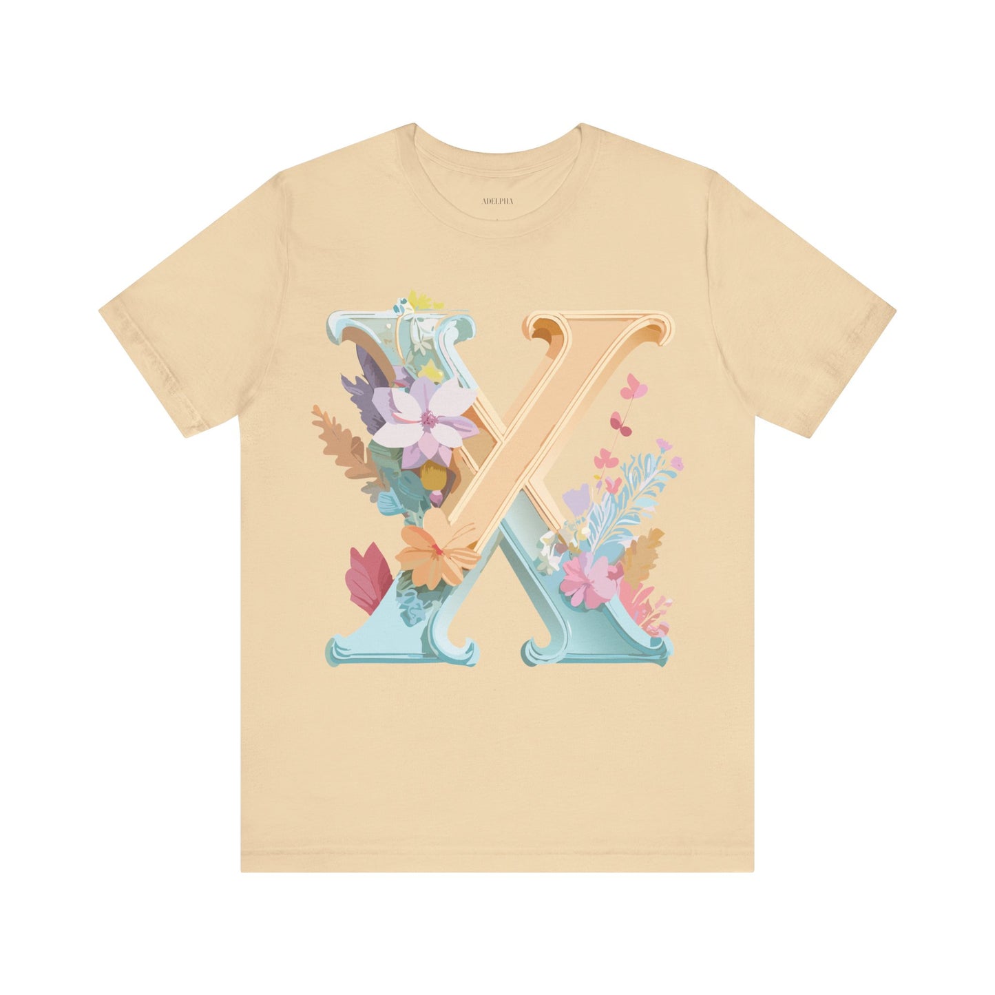 Natural Cotton Tee Shirt - Letters Collection - X Printify