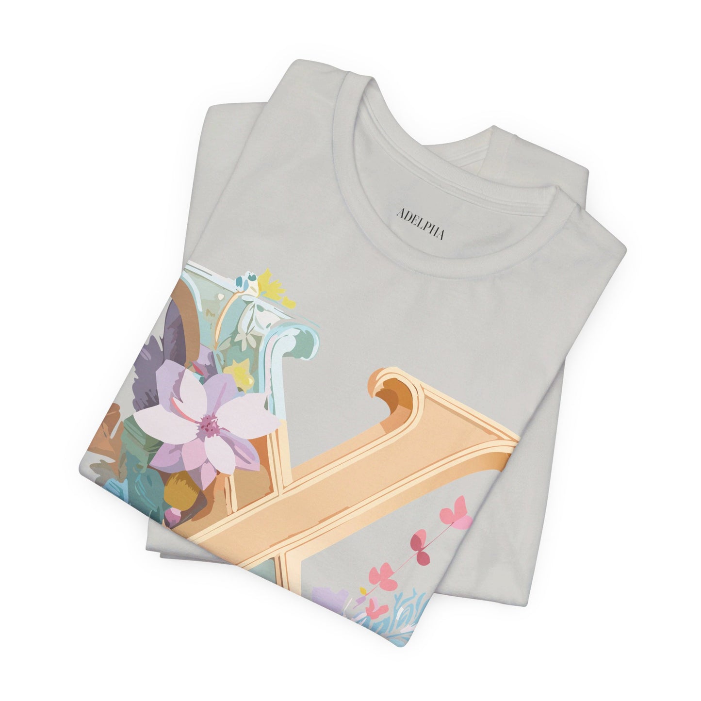 Natural Cotton Tee Shirt - Letters Collection - X Printify