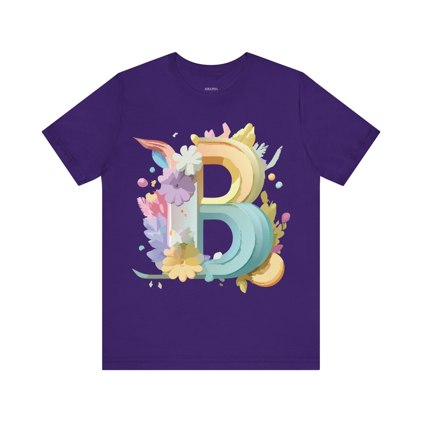 Natural Cotton Tee Shirt - Letters Collection - B Printify