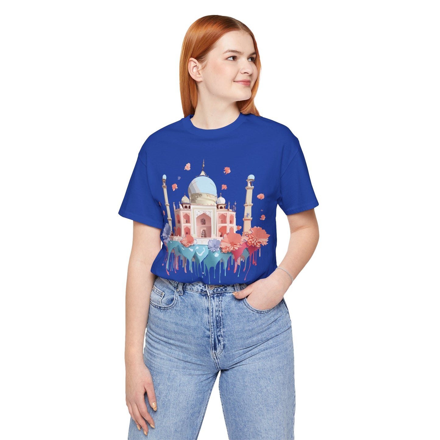 Natural Cotton Tee Shirt - Taj Mahal, India Printify