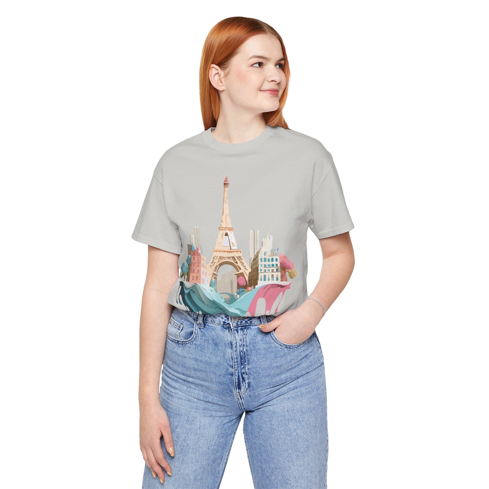 Natural Cotton Tee Shirt - Beautiful Places Collection - Paris Printify