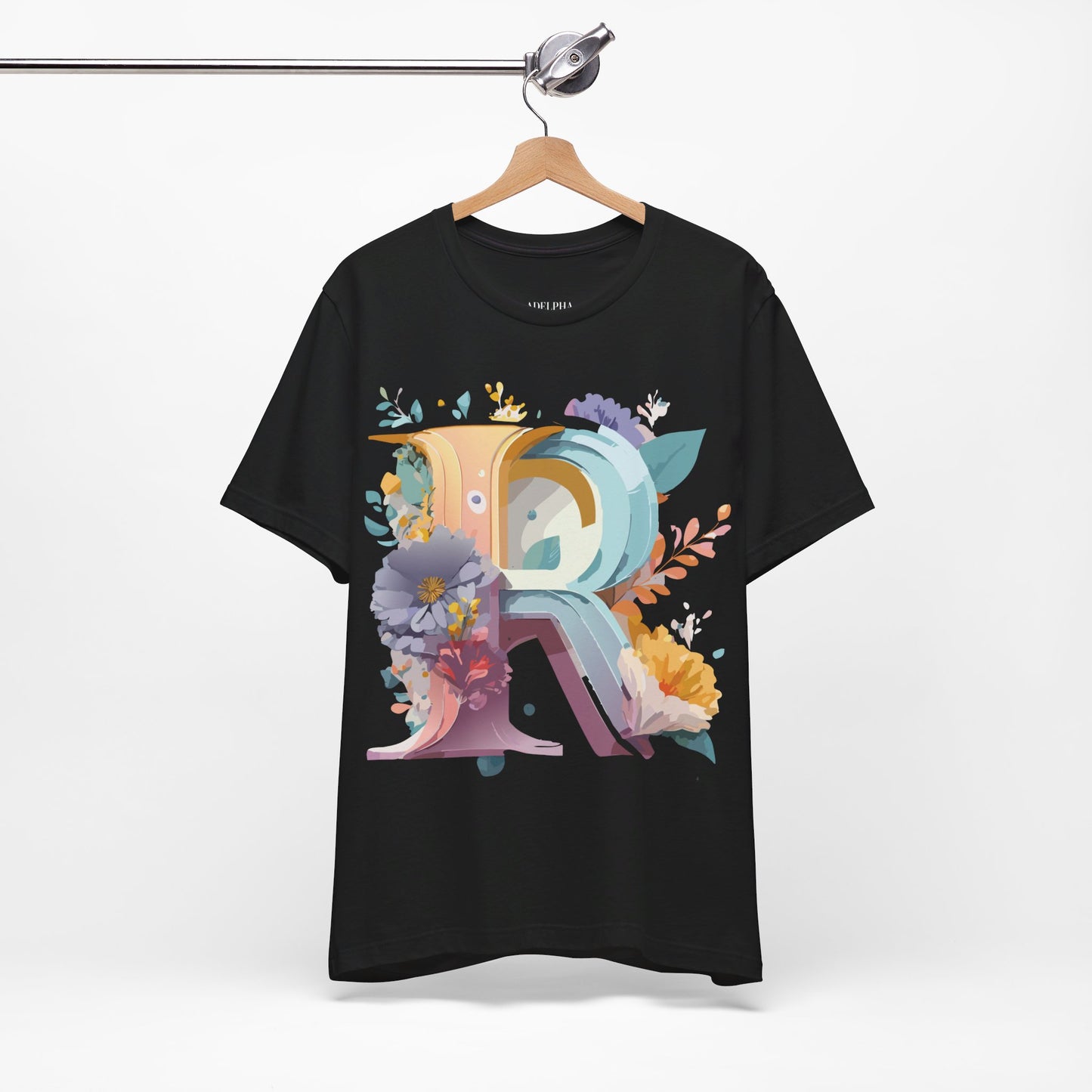 Natural Cotton Tee Shirt - Letters Collection - R Printify