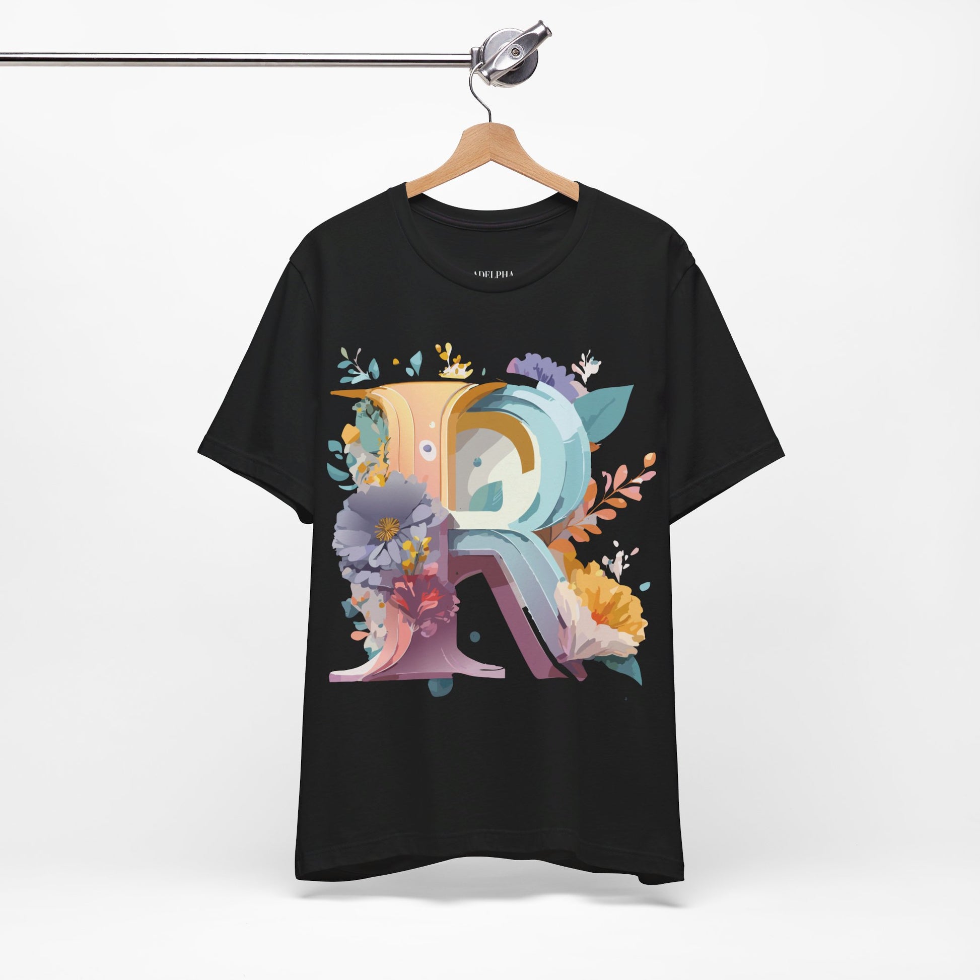Natural Cotton Tee Shirt - Letters Collection - R Printify