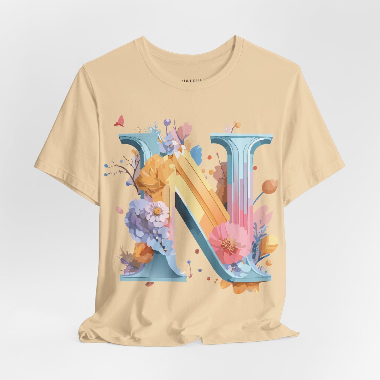 Natural Cotton Tee Shirt - Letters Collection - N Printify