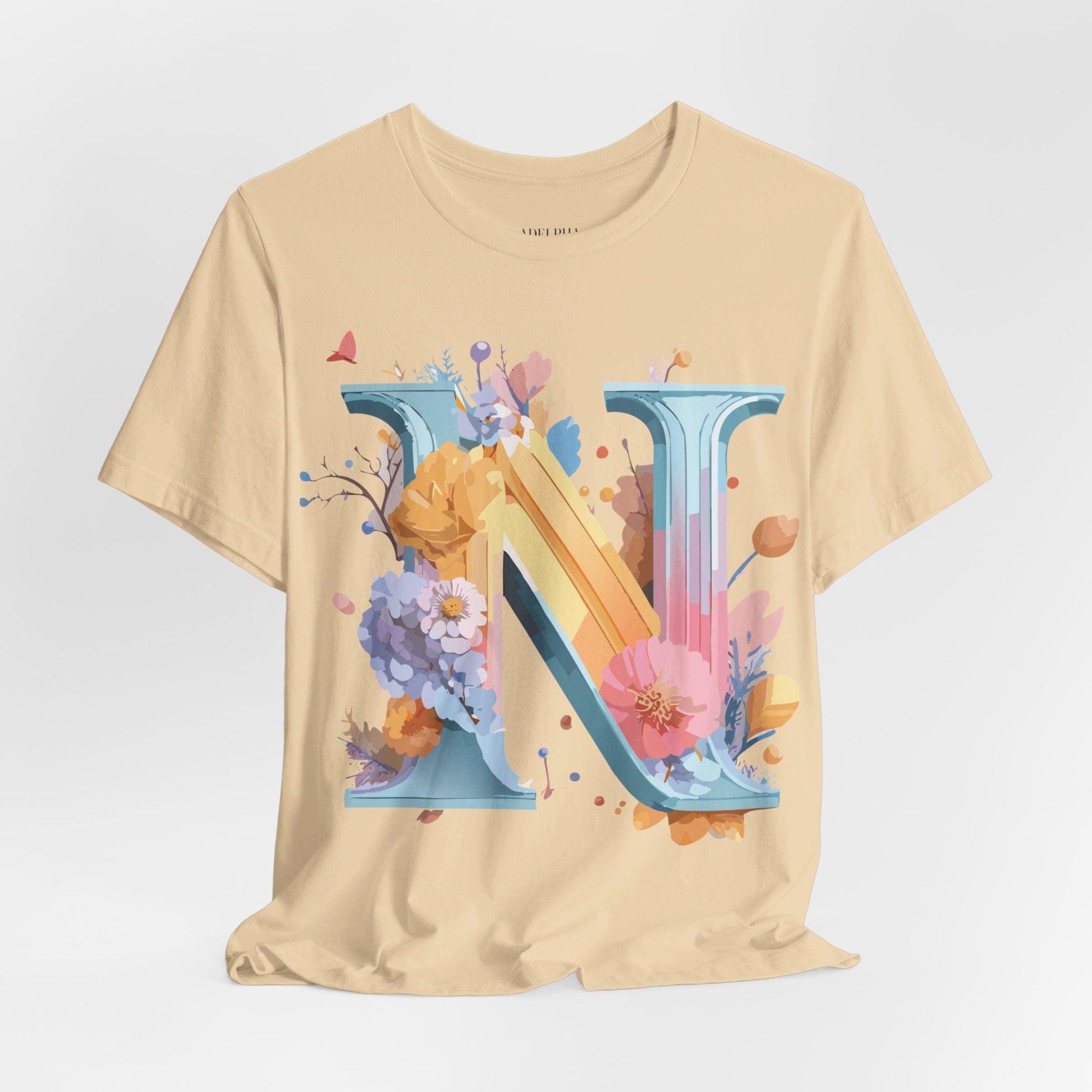 Natural Cotton Tee Shirt - Letters Collection - N Printify