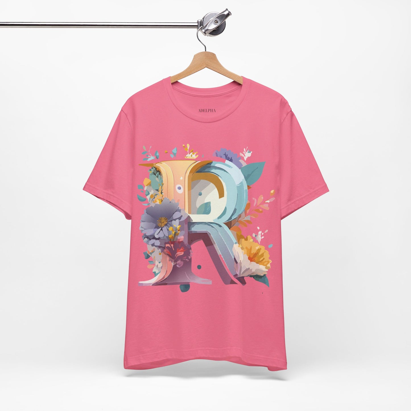 Natural Cotton Tee Shirt - Letters Collection - R Printify