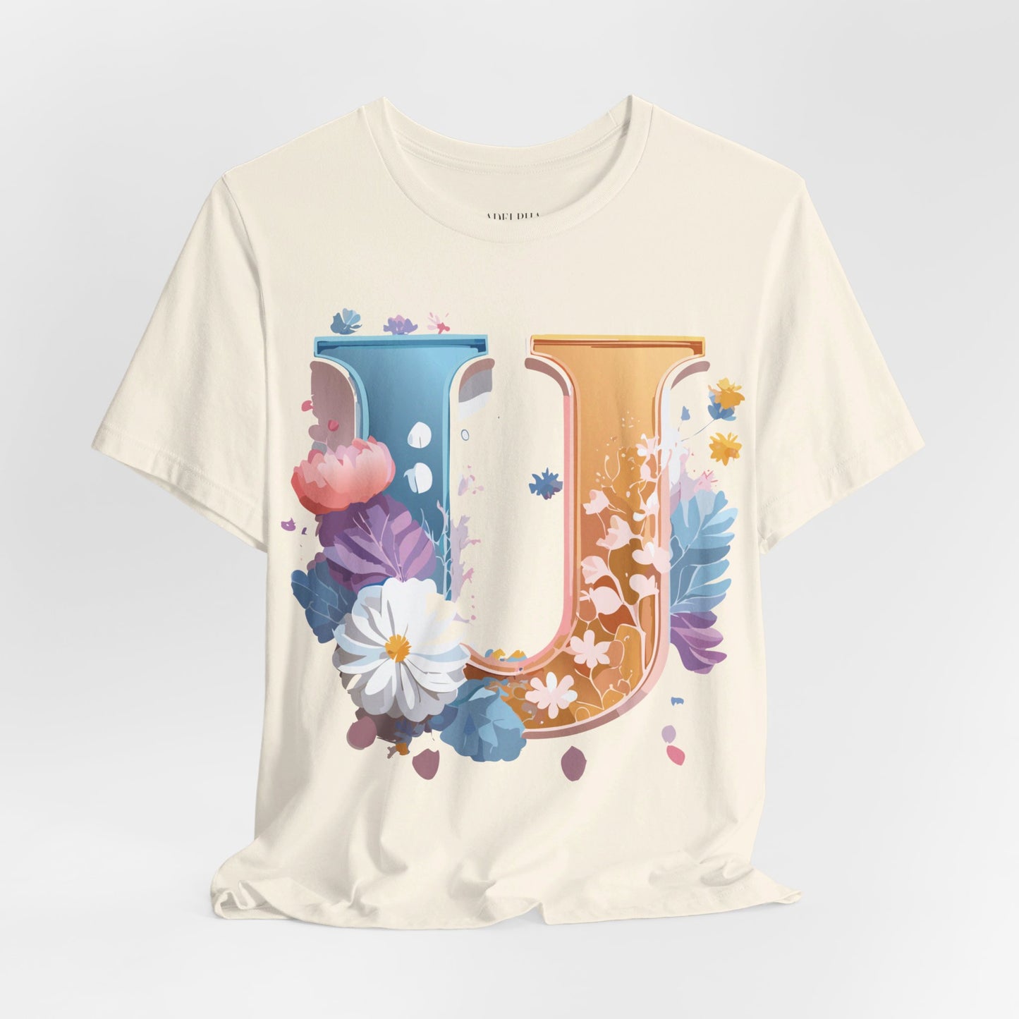 Natural Cotton Tee Shirt - Letters Collection - U Printify