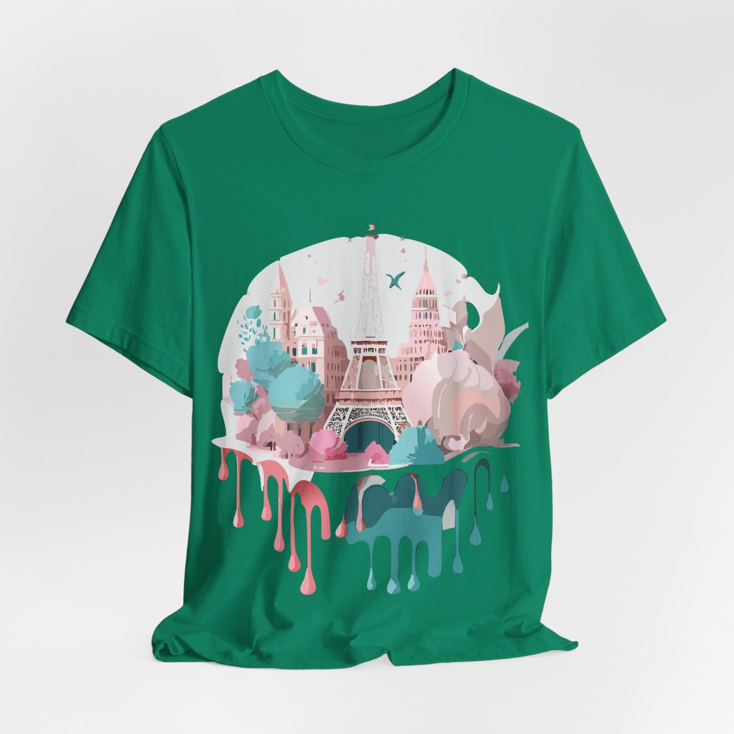 Natural Cotton Tee Shirt - Beautiful Places Collection - Paris Printify