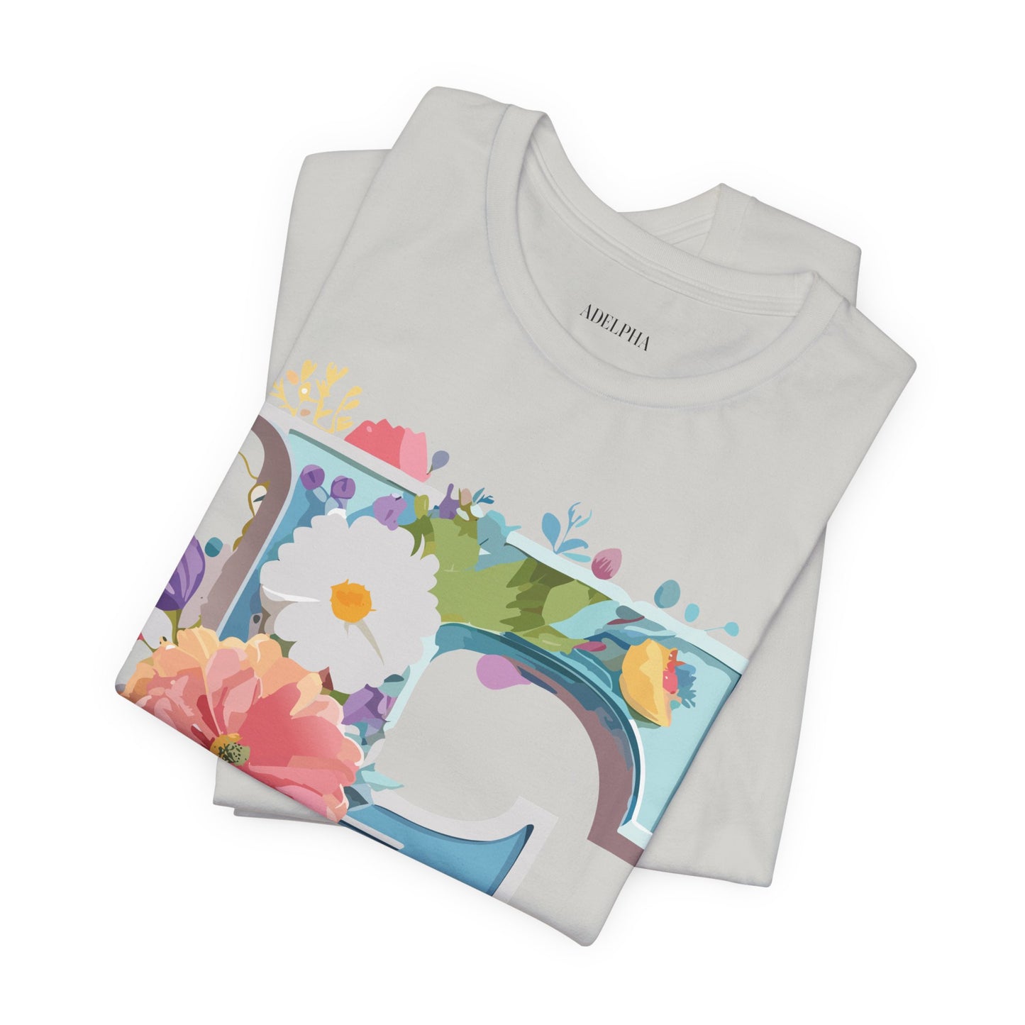 Natural Cotton Tee Shirt - Letters Collection - F Printify