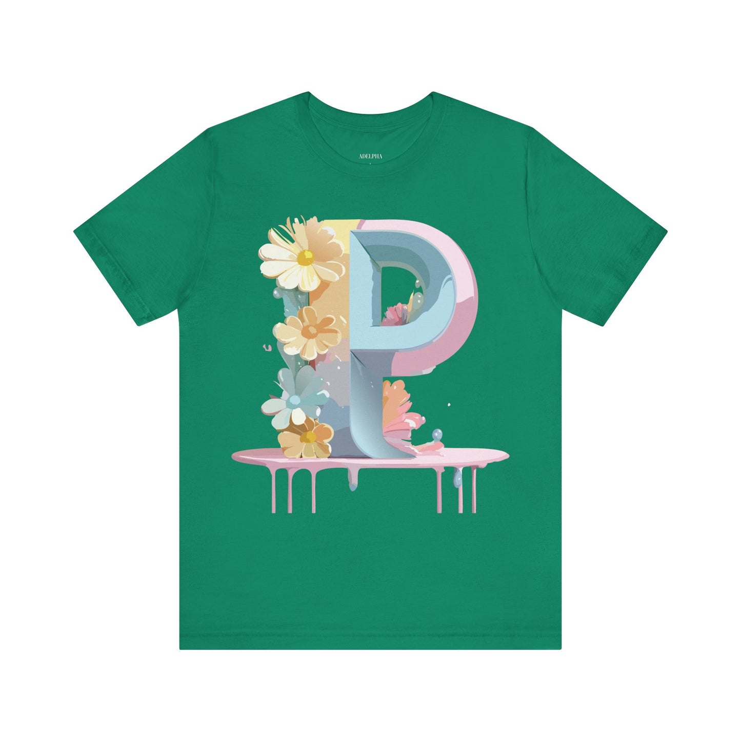 Natural Cotton Tee Shirt - Letters Collection - P Printify