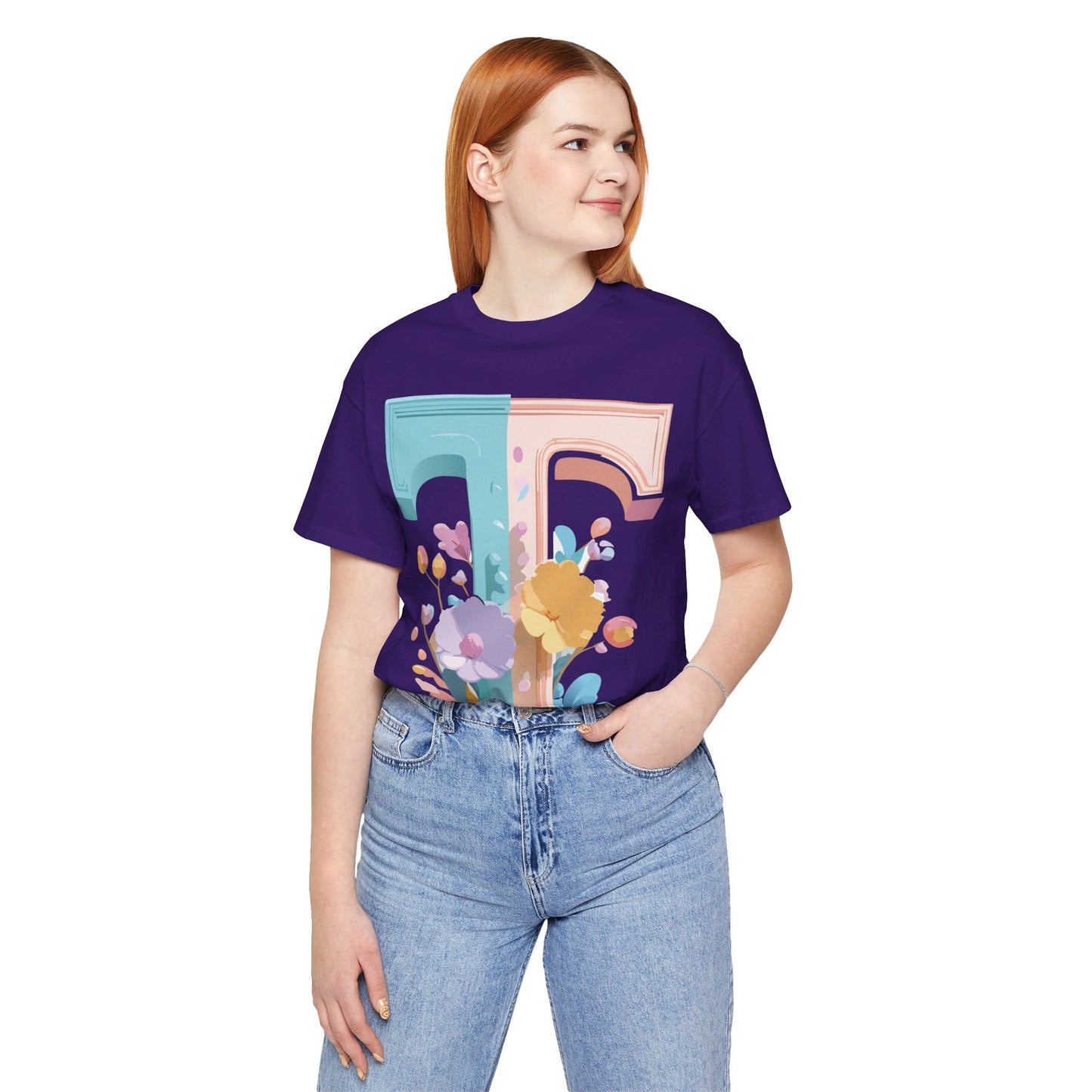 Natural Cotton Tee Shirt - Letters Collection - T Printify