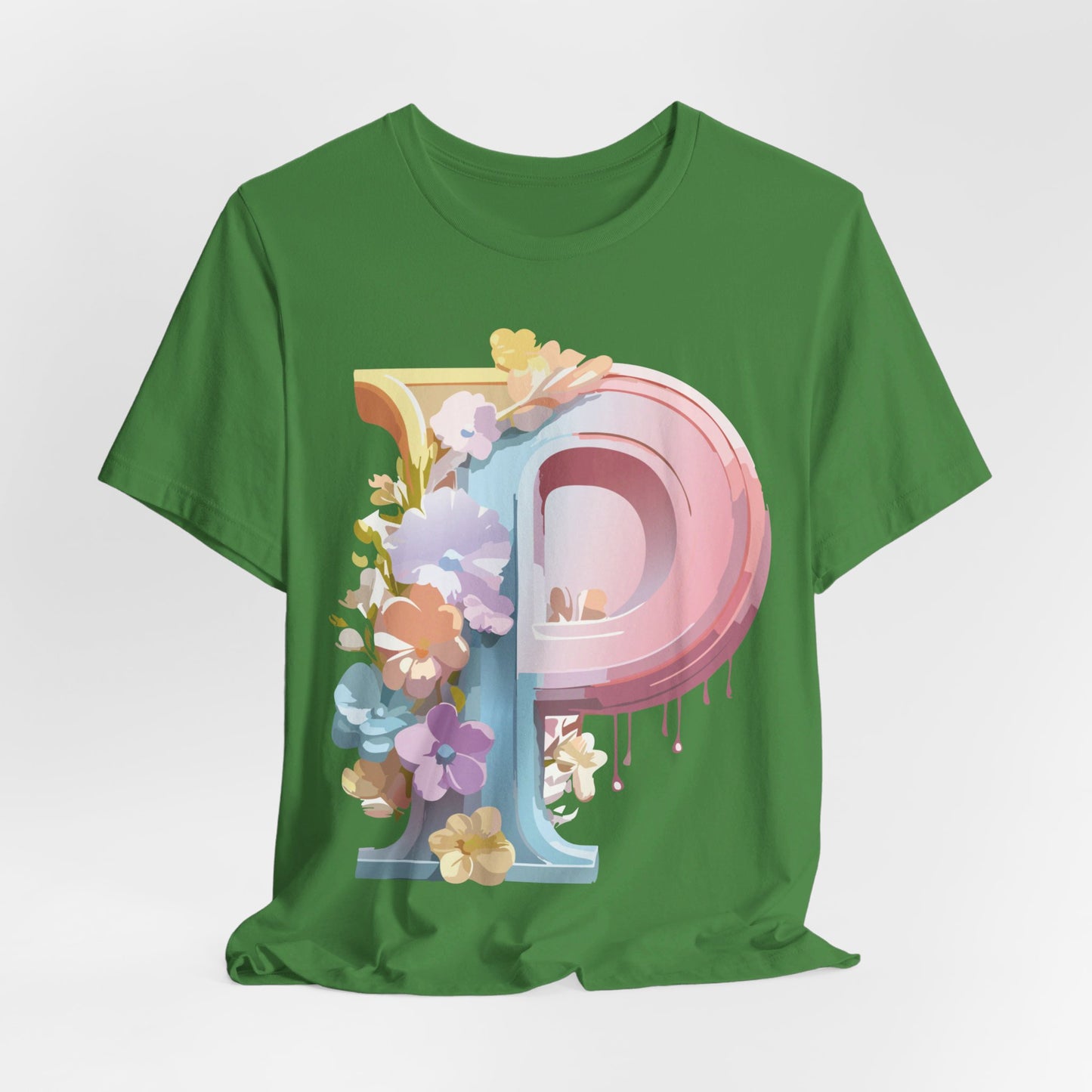 Natural Cotton Tee Shirt - Letters Collection - P Printify