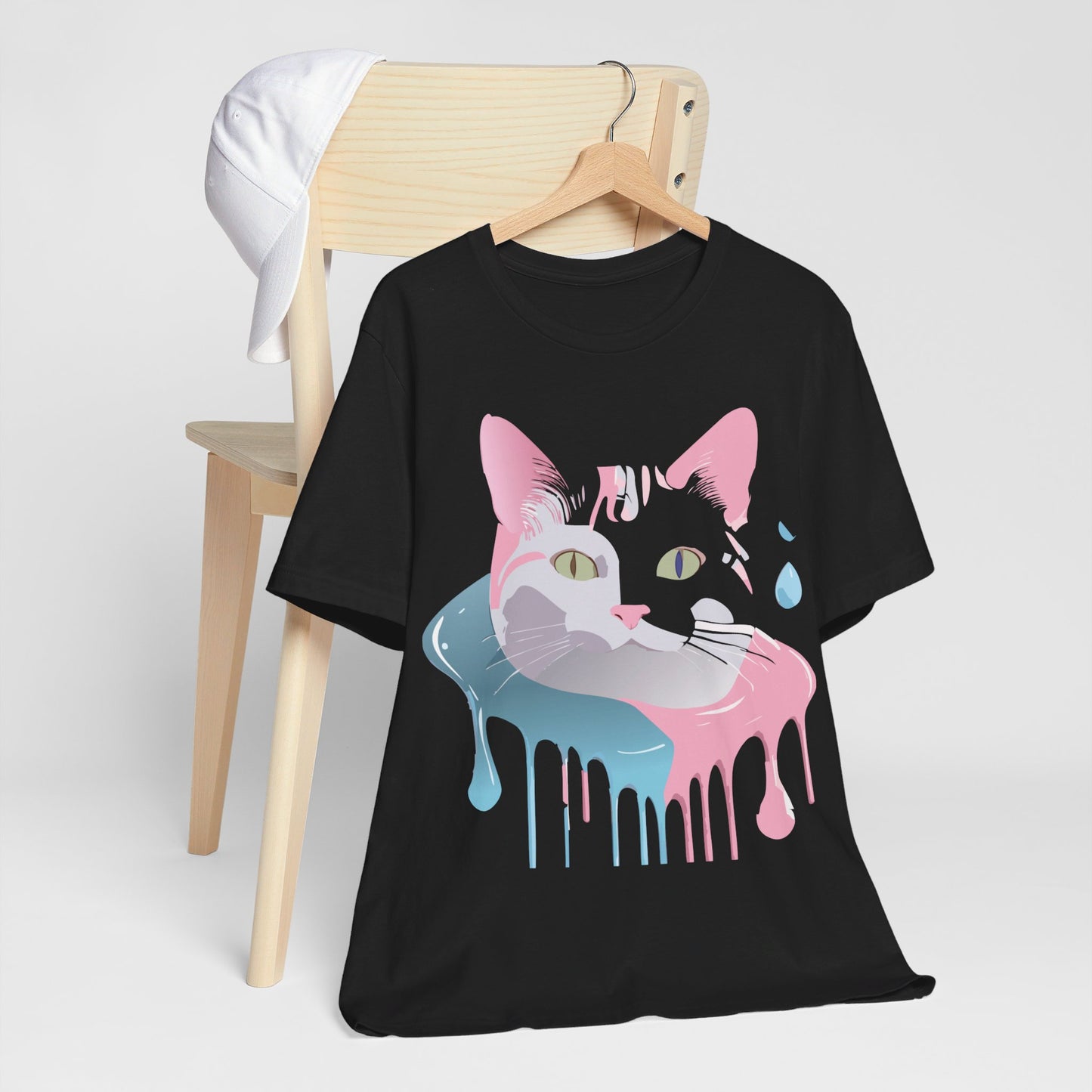 Natural Cotton Tee Shirt with Cat Printify