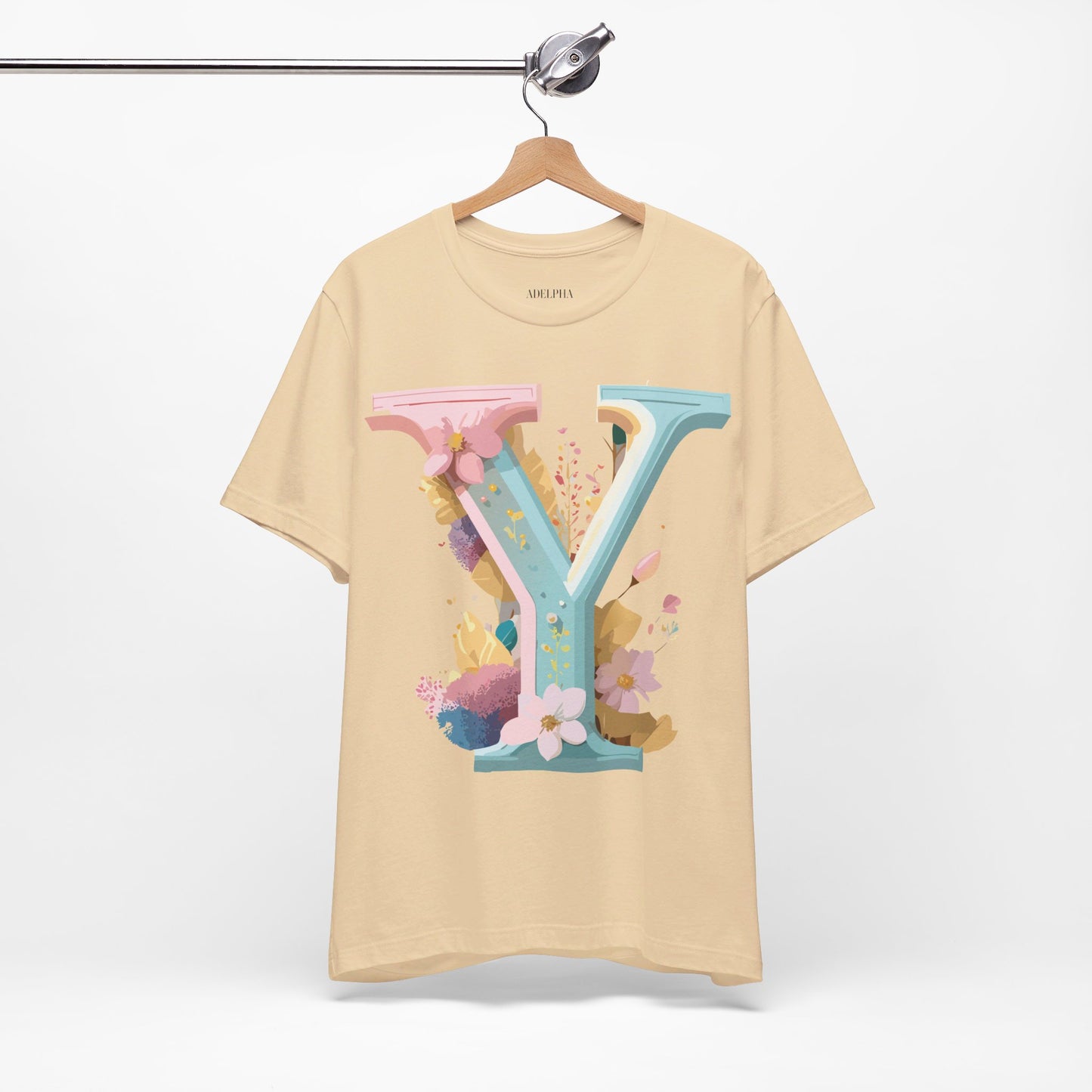 Natural Cotton Tee Shirt - Letters Collection - Y Printify