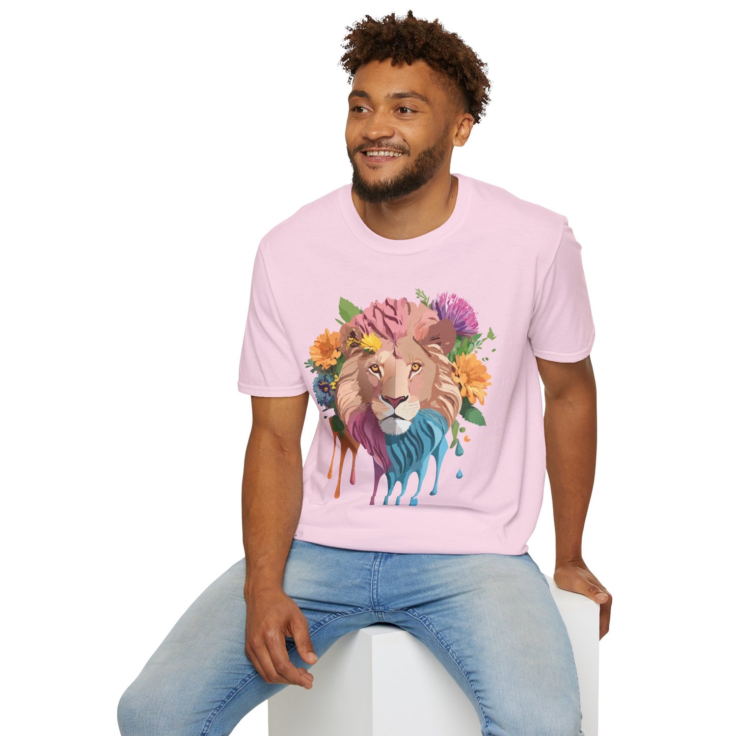 Lion Shirt, Shirt with Lion, Floral Lion Tee, Shirt with Animals