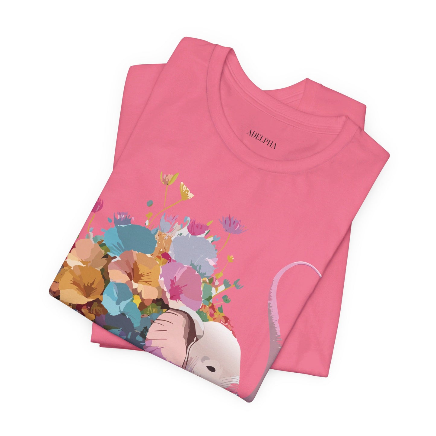 Natural Cotton Tee Shirt with Elephant Printify