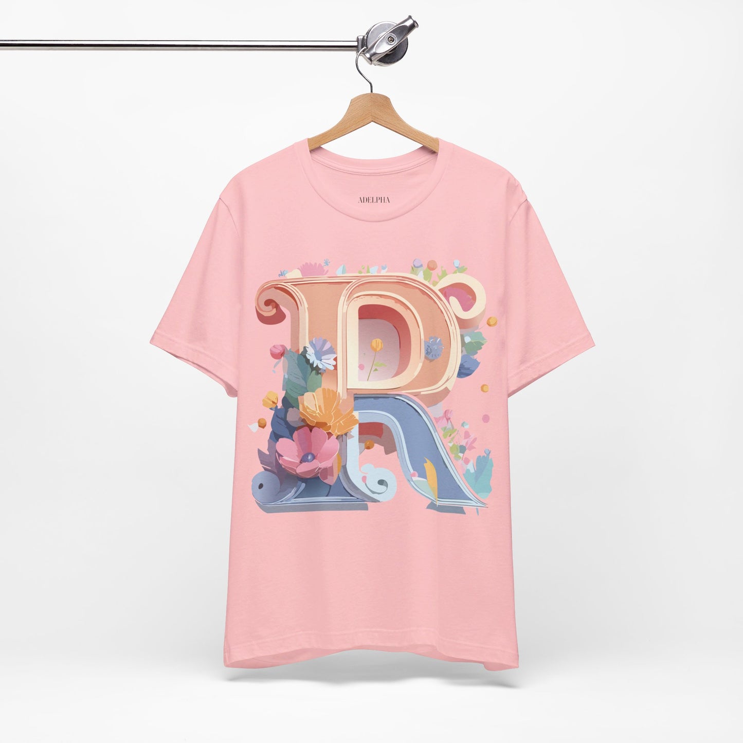 Natural Cotton Tee Shirt - Letters Collection - R Printify