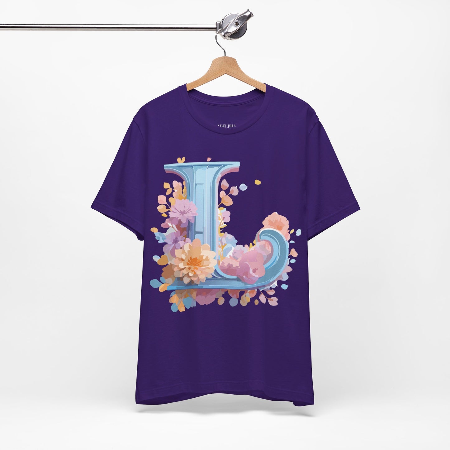 Natural Cotton Tee Shirt - Letters Collection - L Printify