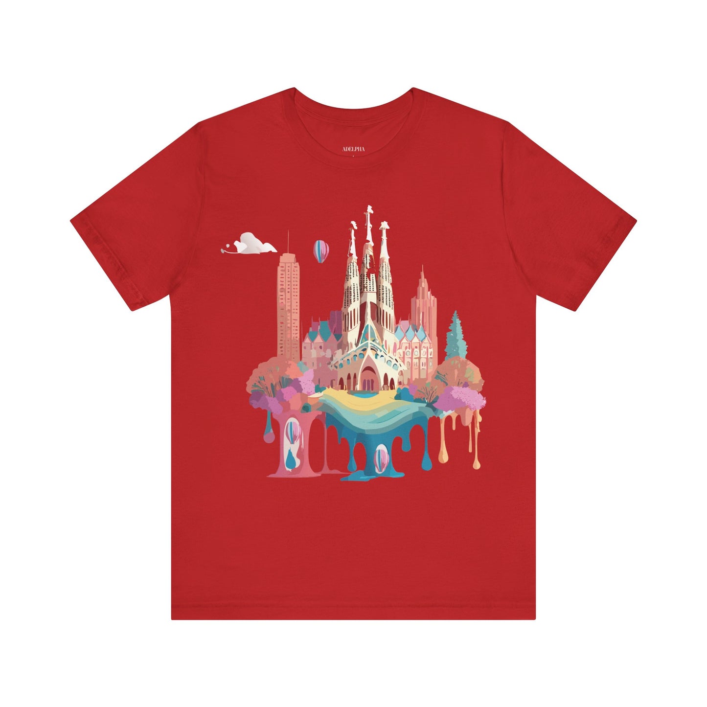 Natural Cotton Tee Shirt - Beautiful Places Collection - Barcelona Printify