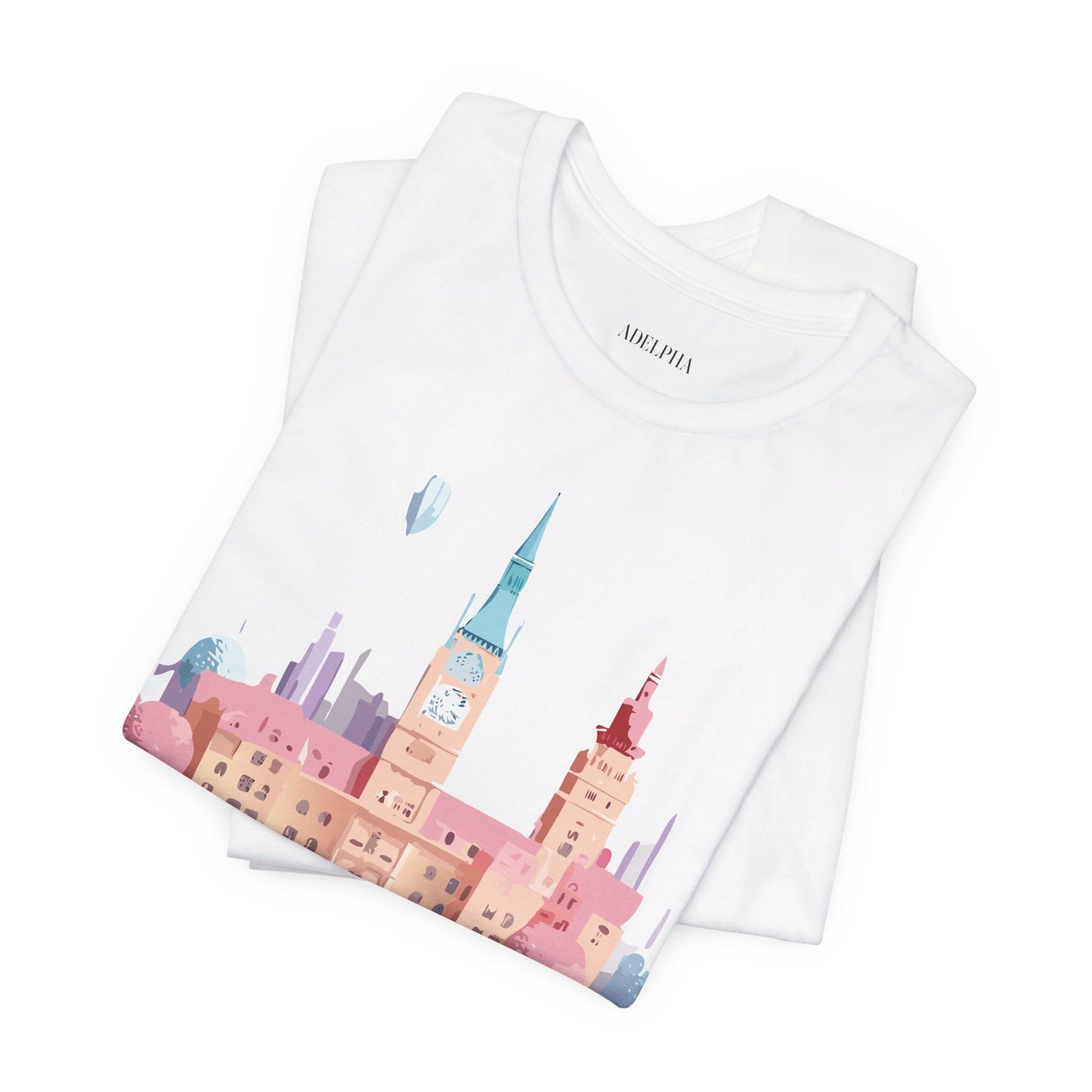 Natural Cotton Tee Shirt - Beautiful Places Collection - Prague Printify