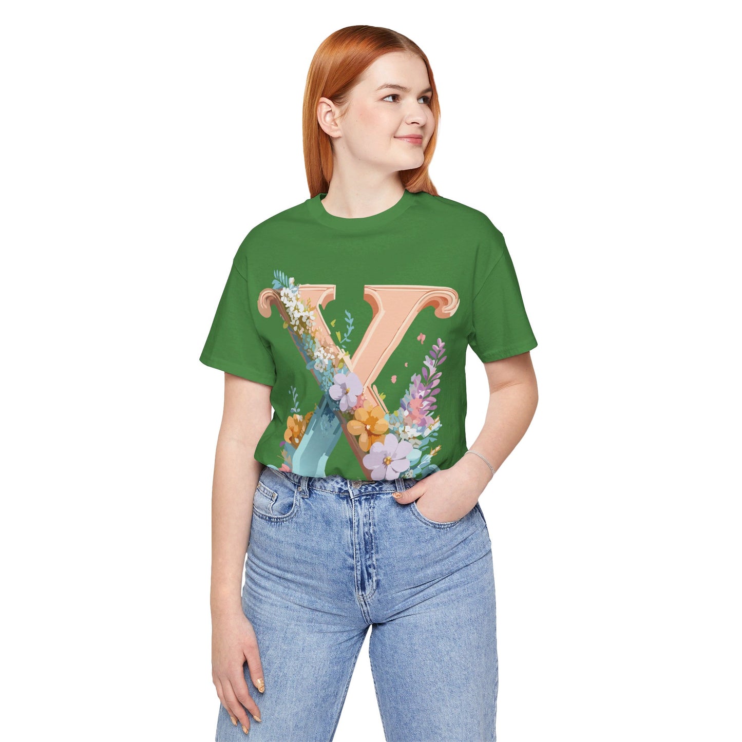 Natural Cotton Tee Shirt - Letters Collection - X Printify