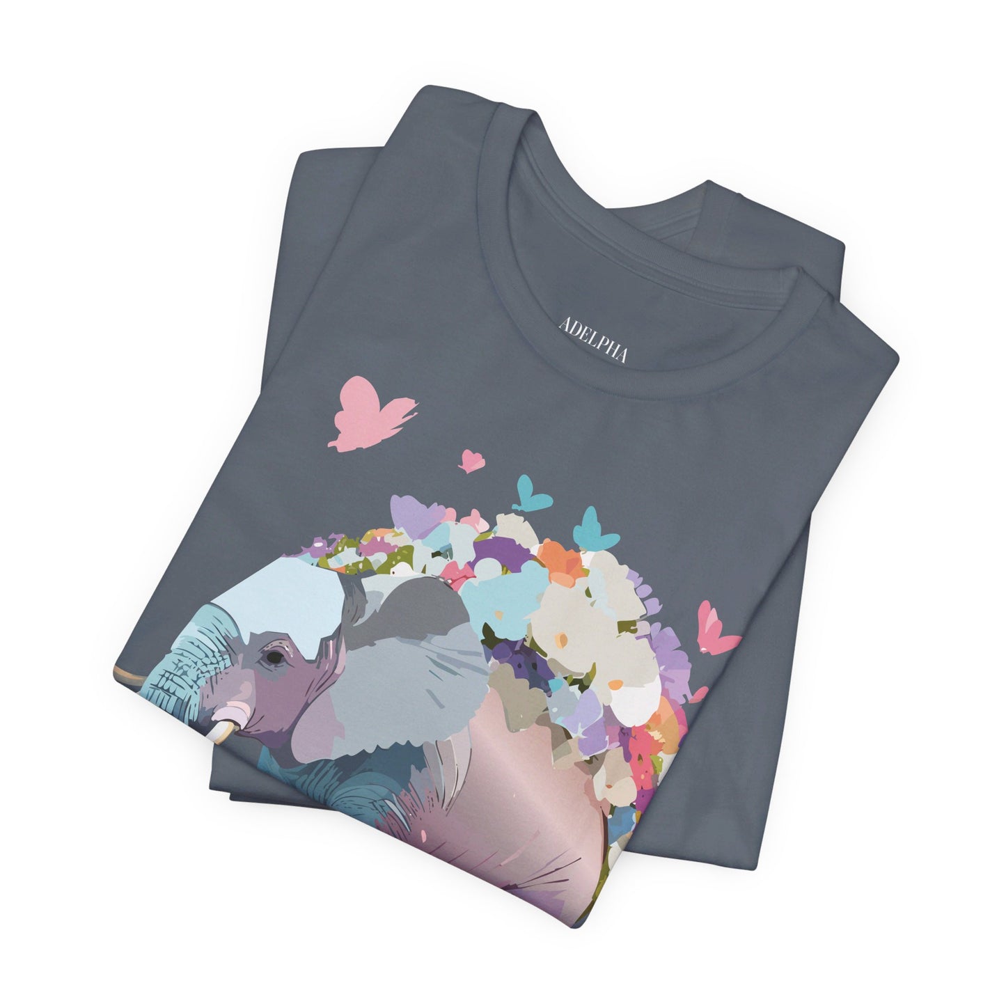 Natural Cotton Tee Shirt with Elephant Printify