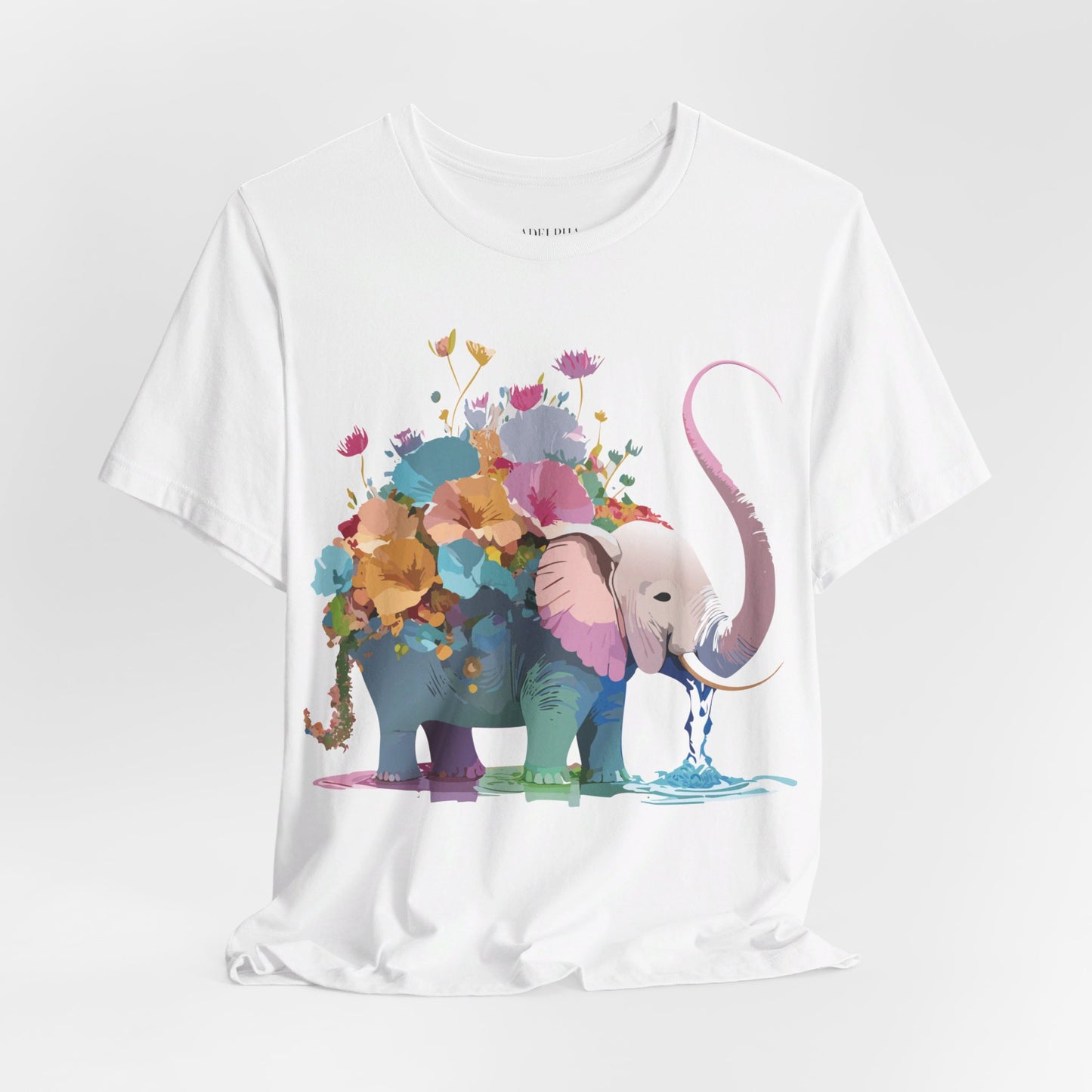 Natural Cotton Tee Shirt with Elephant Printify