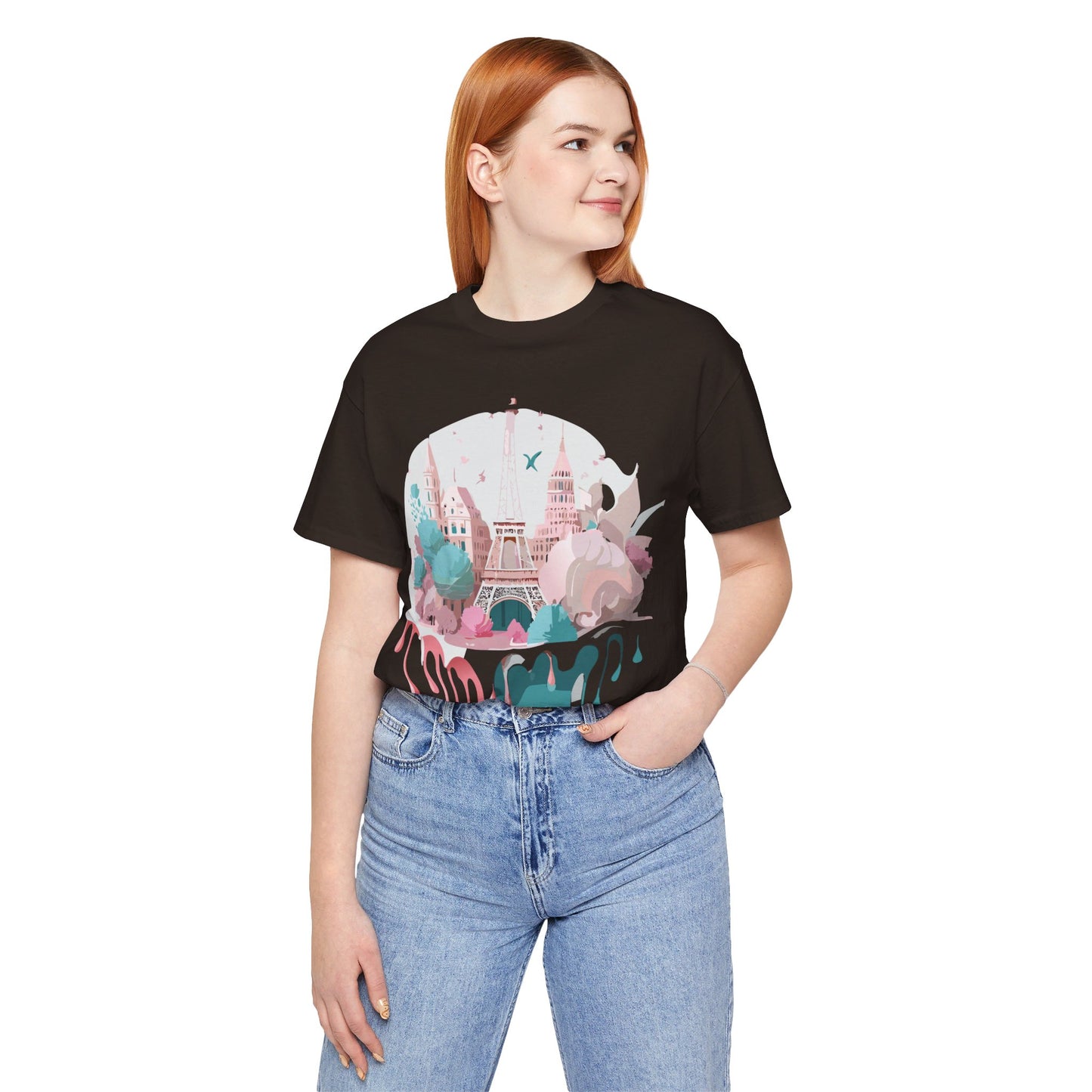Natural Cotton Tee Shirt - Beautiful Places Collection - Paris Printify