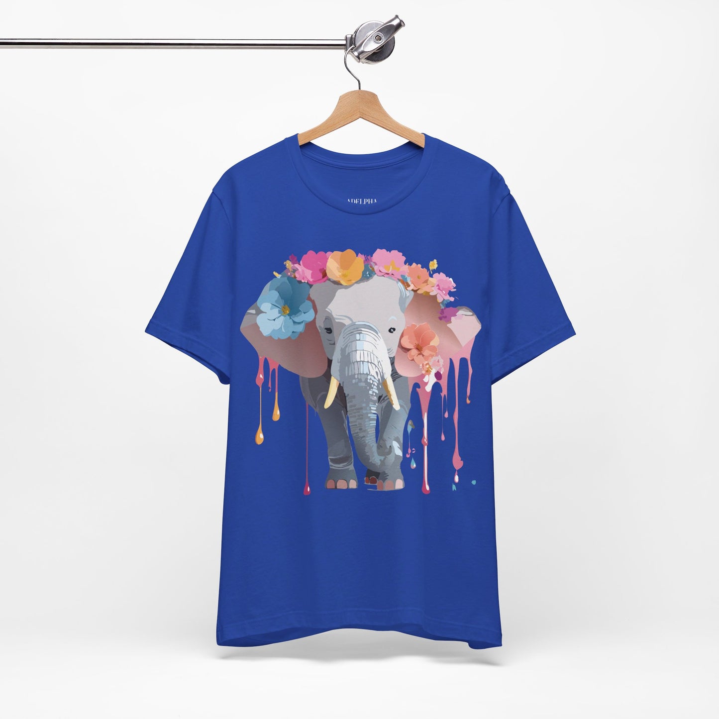 Natural Cotton Tee Shirt with Elephant Printify