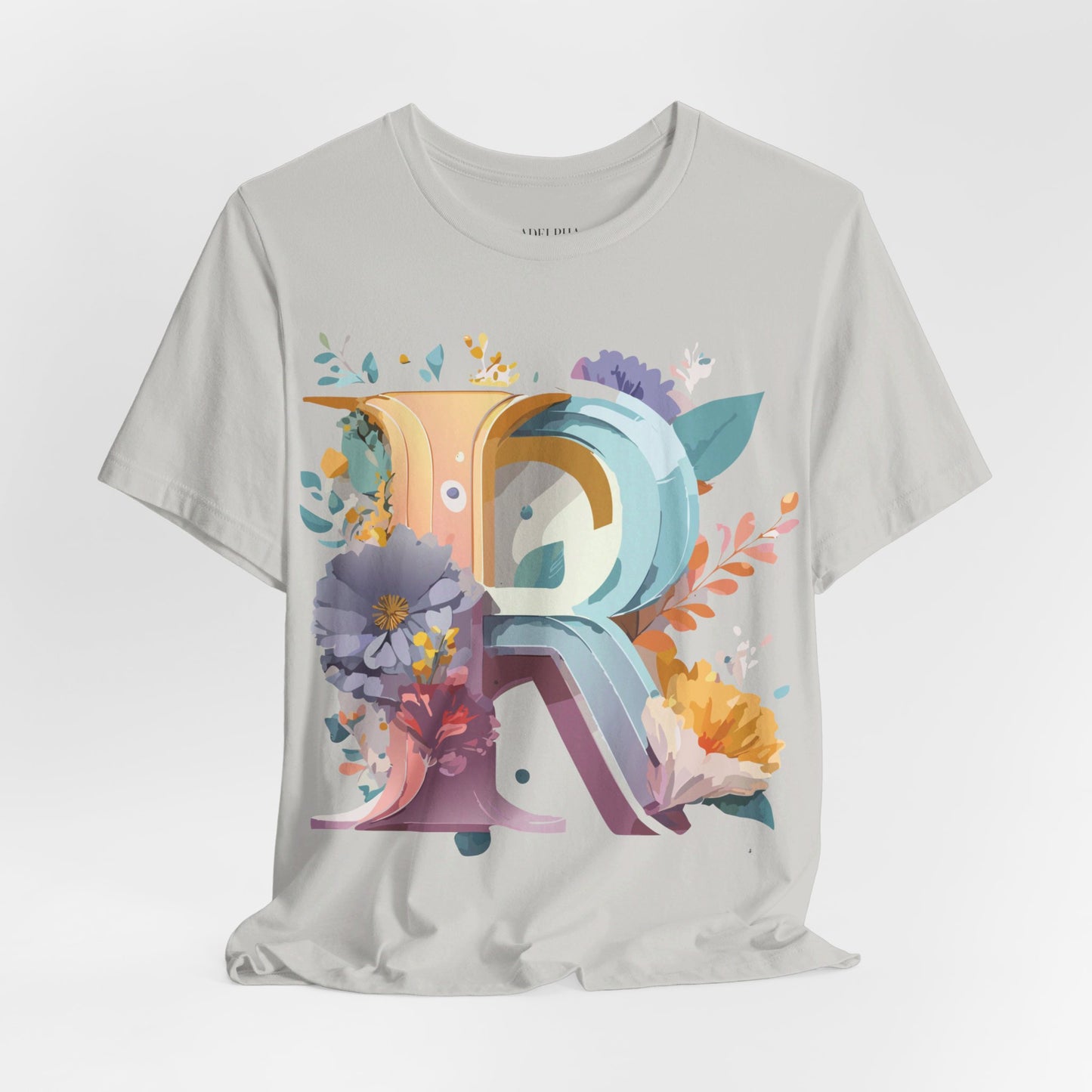 Natural Cotton Tee Shirt - Letters Collection - R Printify