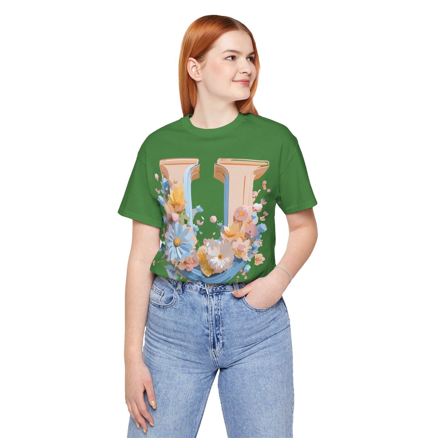 Natural Cotton Tee Shirt - Letters Collection - U Printify