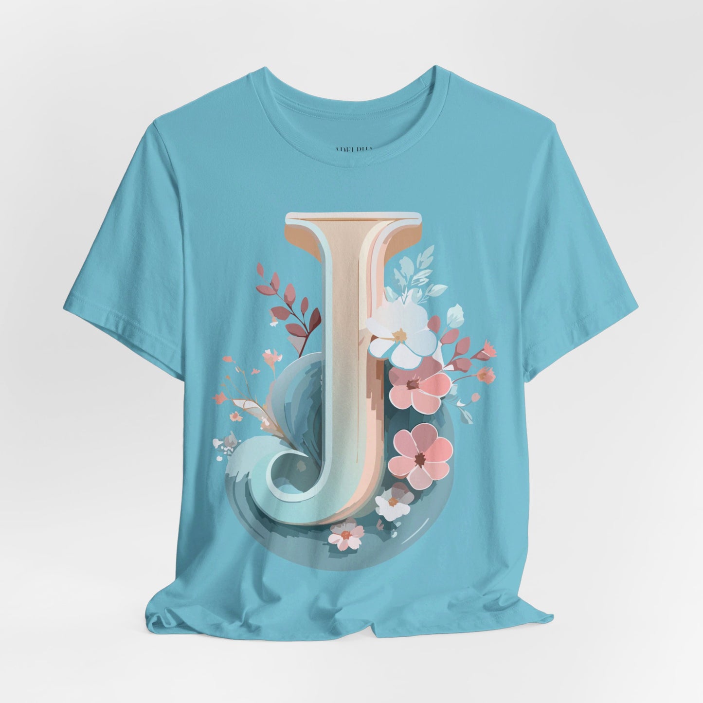 Natural Cotton Tee Shirt - Letters Collection - J Printify