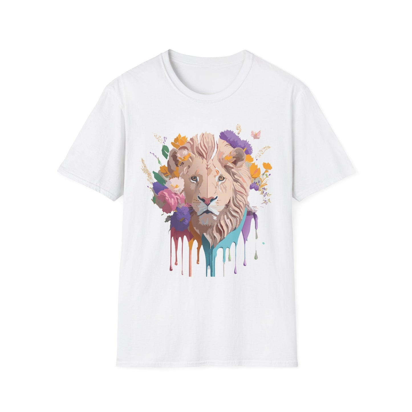 Lion Shirt, Shirt with Lion, Floral Lion Tee, Shirt with Animals