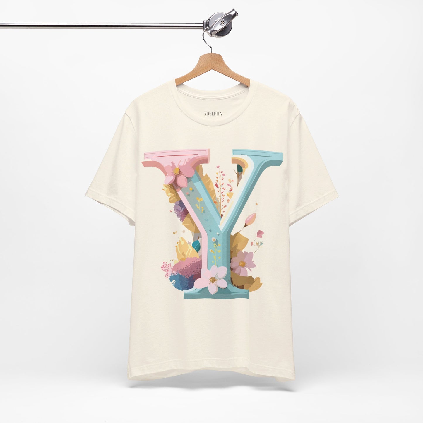 Natural Cotton Tee Shirt - Letters Collection - Y Printify