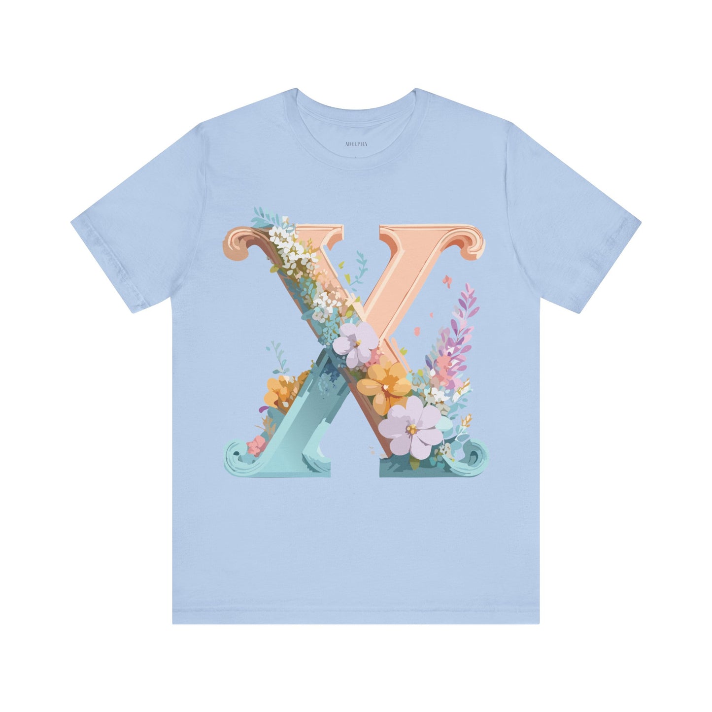Natural Cotton Tee Shirt - Letters Collection - X Printify