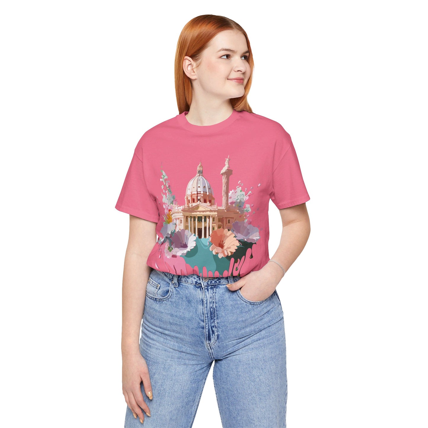Natural Cotton Tee Shirt - Beautiful Places Collection - Rome Printify