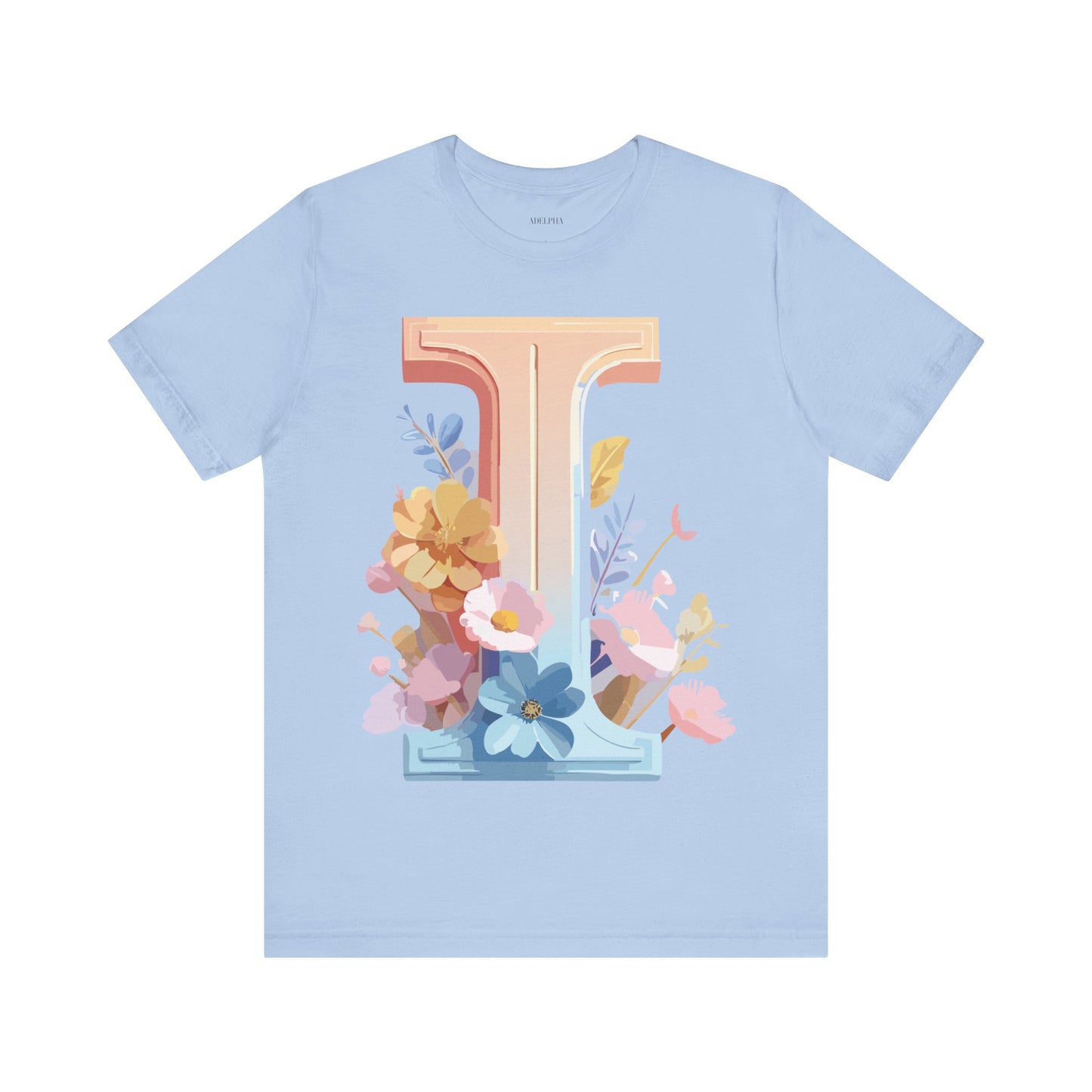 Natural Cotton Tee Shirt - Letters Collection - I Printify