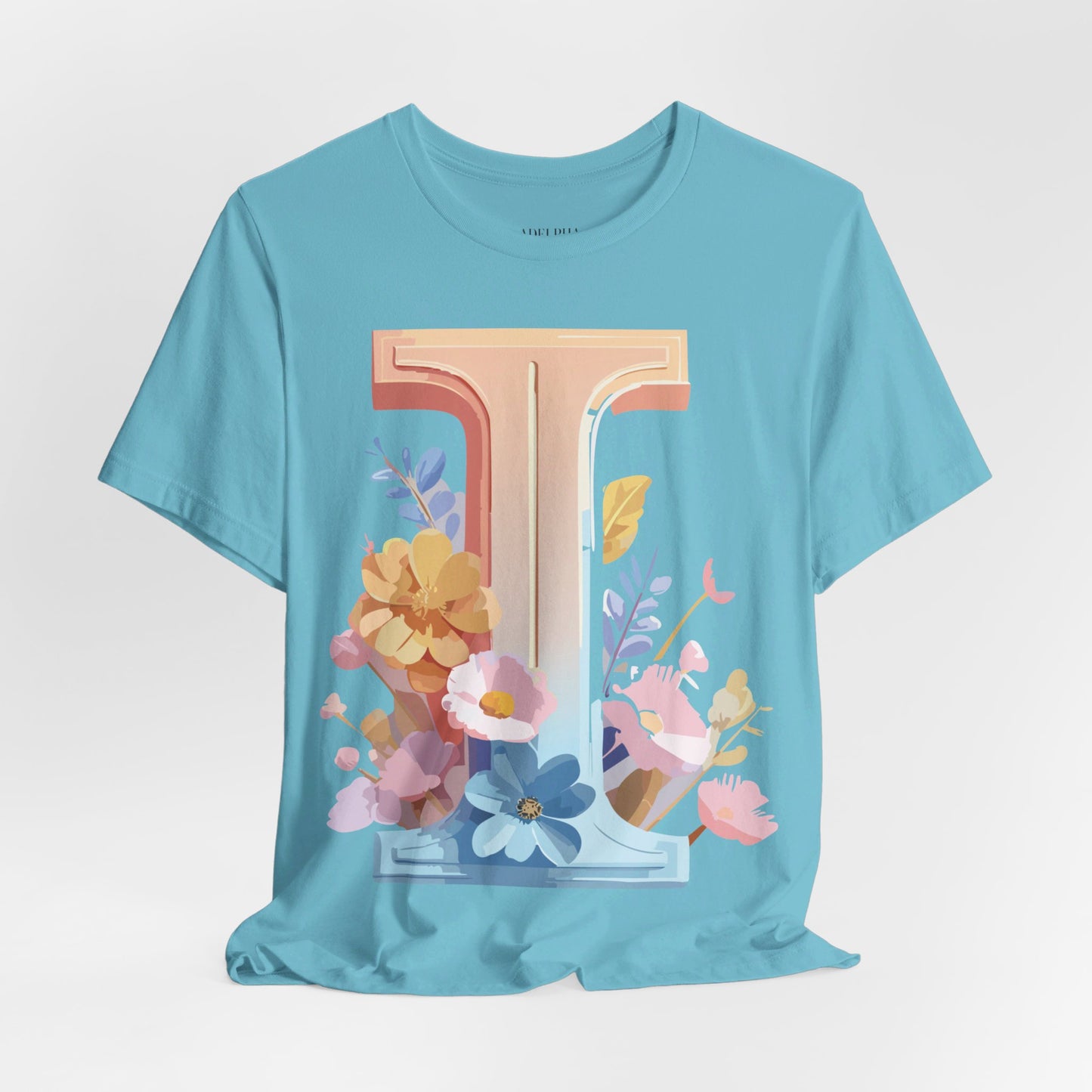 Natural Cotton Tee Shirt - Letters Collection - I Printify
