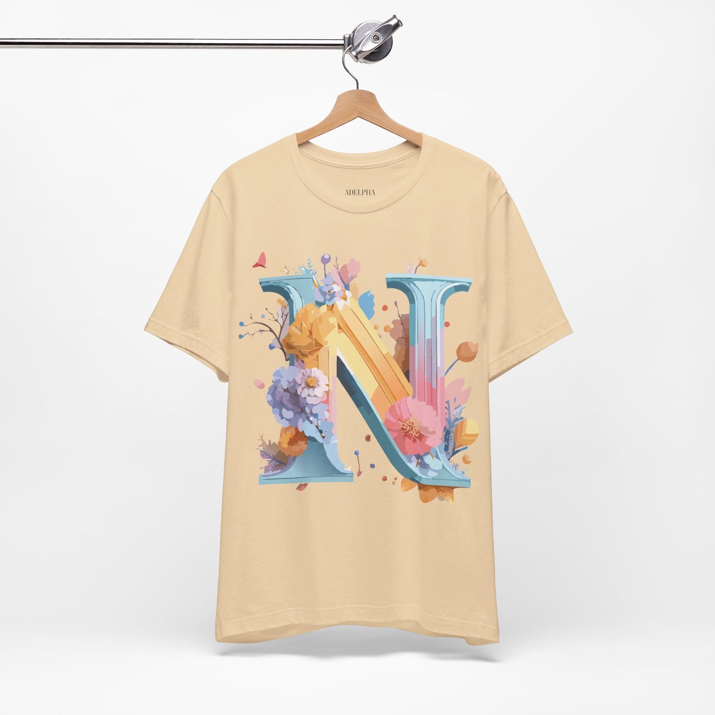 Natural Cotton Tee Shirt - Letters Collection - N Printify