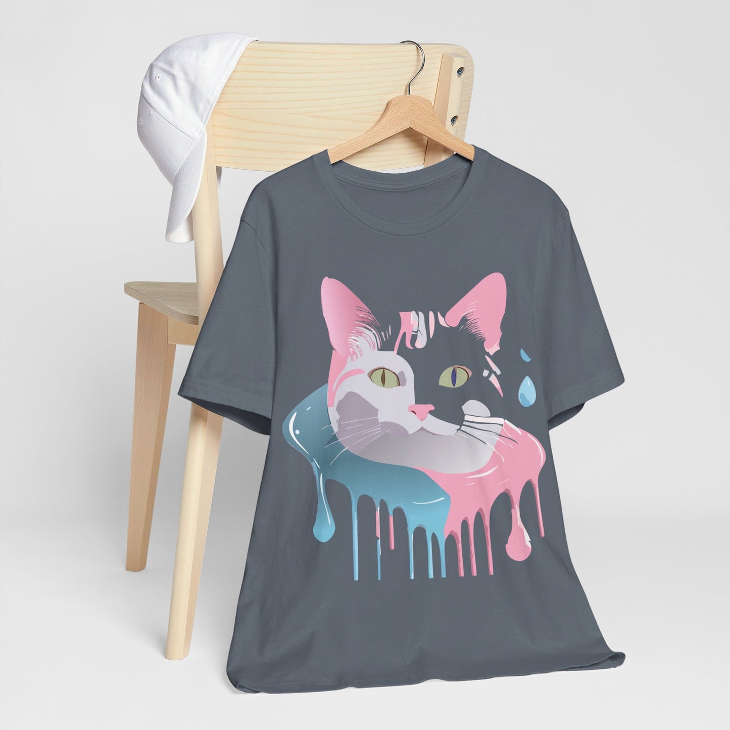 Natural Cotton Tee Shirt with Cat Printify