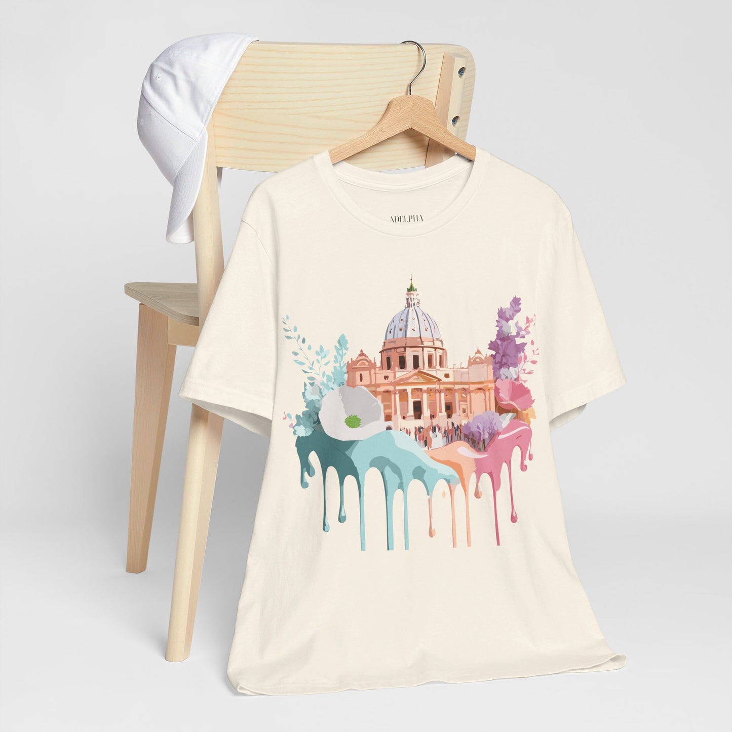 Natural Cotton Tee Shirt - Beautiful Places Collection - Rome Printify