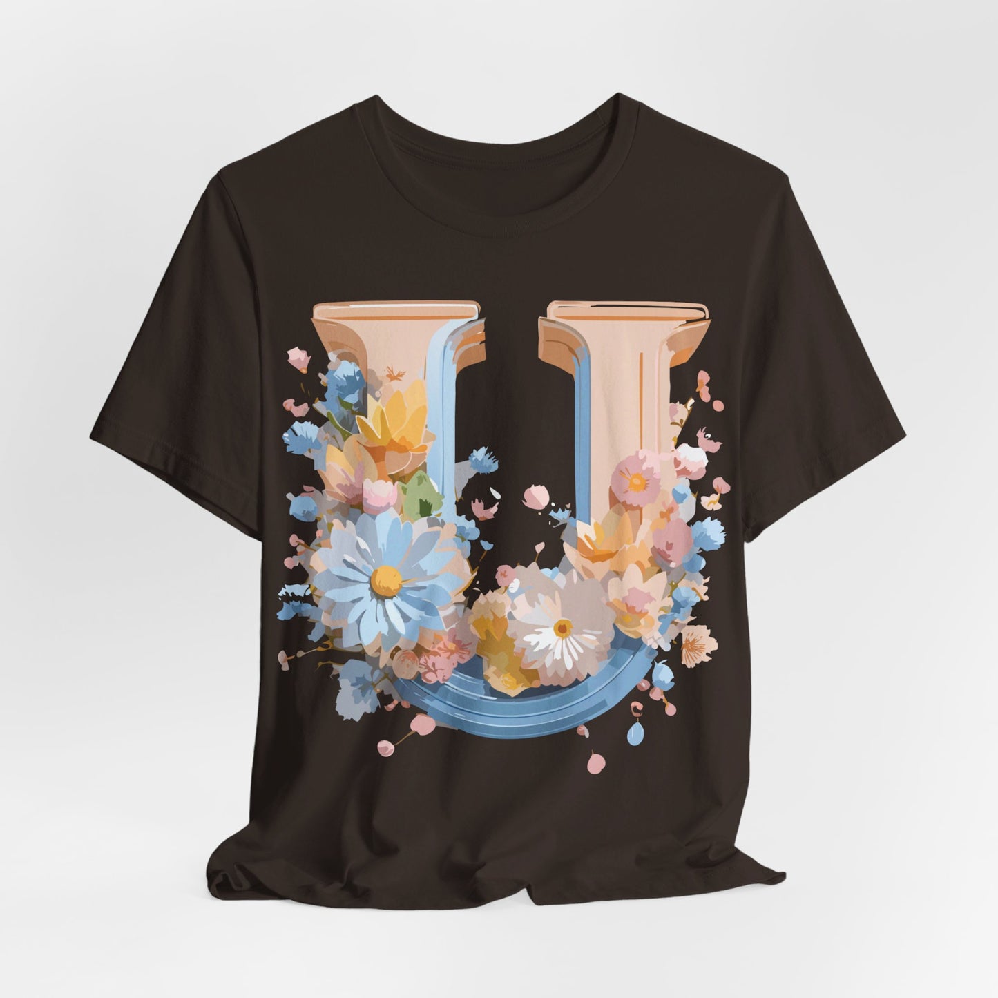 Natural Cotton Tee Shirt - Letters Collection - U Printify