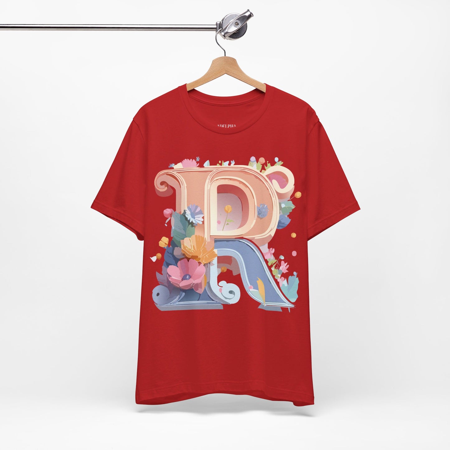 Natural Cotton Tee Shirt - Letters Collection - R Printify